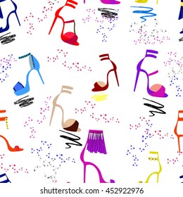 Fashion shoes pattern seamless. Vector stock.