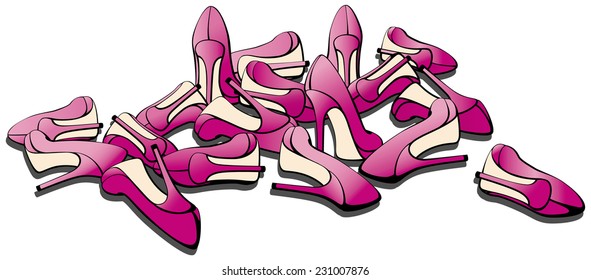 FASHION SHOES SALES. VECTOR ILLUSTRATION