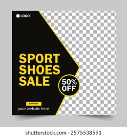 Fashion shoes social media banner or post template design. shoes brand product Social media post template design.