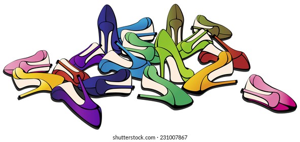 FASHION SHOES. VECTOR ILLUSTRATION