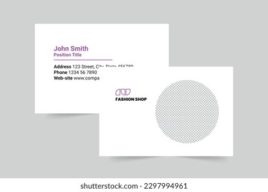 Fashion Shop business card template. A clean, modern, and high-quality design business card vector design. Editable and customize template business card