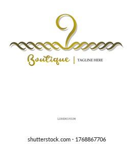 Fashion shop logo - Clothes hanger logo vector set design.
illustration of a minimalist logo design can be used for women's clothing products, symbols, online shop, boutique