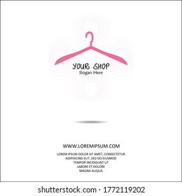 Fashion shop logo - Clothes hanger logo vector set design.
illustration of a minimalist logo design can be used for women's clothing products, symbols, online shop, boutique