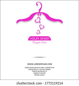 Fashion shop logo - Clothes hanger logo vector set design.
illustration of a minimalist logo design can be used for women's clothing products, symbols, online shop, boutique