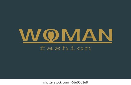 Fashion shop logo design. Creative emblem for company identity. Queen silhouette