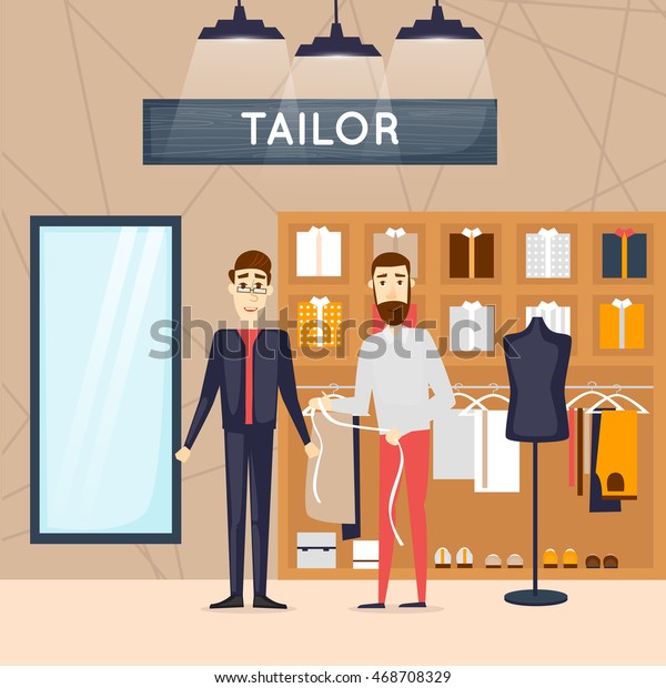 Fashion Shop Man Tailor Shop Interior Stock Vector (Royalty Free) 468708329