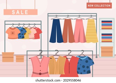 Fashion Shop on Mall Illustration