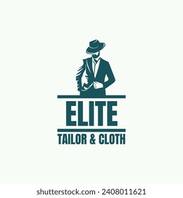 Fashion shop retail tailor amp fashion logo elite tailor and cloth logo