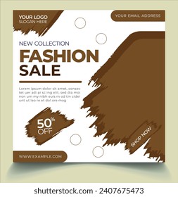 Fashion shop sale social media Instagram post template design vector