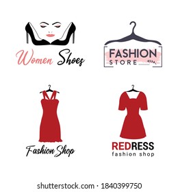 Fashion shop set logo template