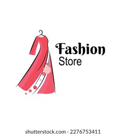 Fashion shop ,Fashion store, Boutique logo - Abstrak dress hanger logo vector  design temlpate