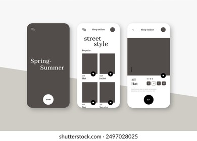 Fashion shopping app interface vector design in eps 10