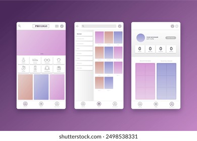 Fashion shopping app interface vector design in eps 10