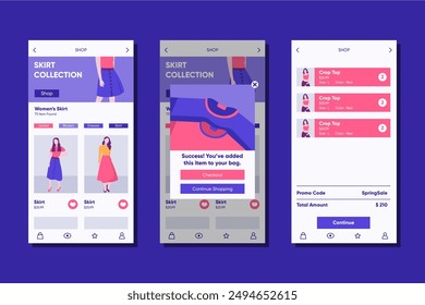 Fashion shopping app template vector design in eps 10