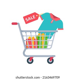 fashion shopping cart Special festival merchandise discount offer idea