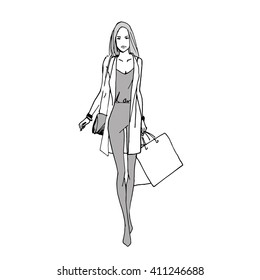 Fashion Shopping Girl Portrait.