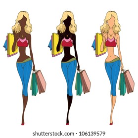 Fashion shopping girls