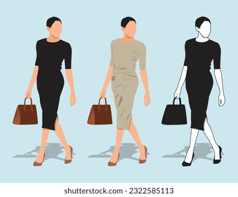 fashion shopping girls' vector illustration