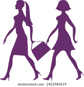 Fashion shopping girls vector image