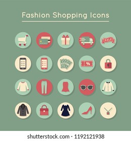 Fashion Shopping Icons for online mall.
