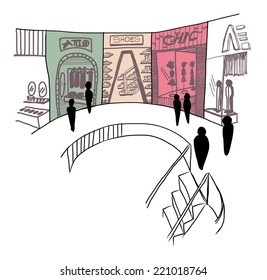 Fashion and shopping mall paint art 