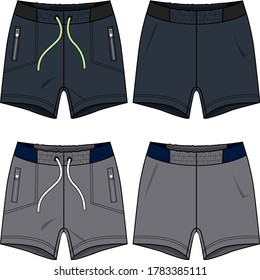 Fashion shorts for men vector template