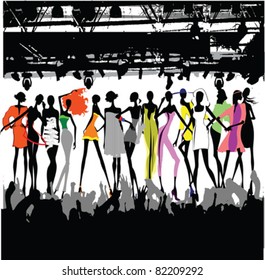 Fashion Show Crowd Vector