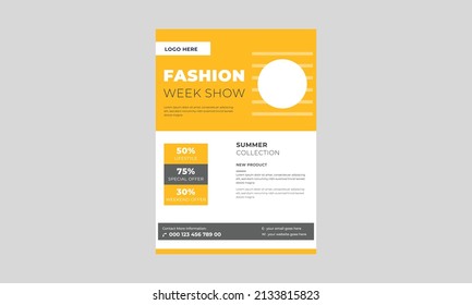 Fashion Show Flyer Template design, Creative Shiny Flyer, Vector stylish Banner, Party Poster and Flyer, Template for Fashion Show