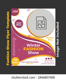 Fashion Show Flyer Template,Winter Fashion Flyer,Design,Illustration,Pink And Yellow Design Template