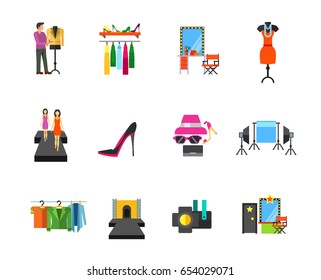 Fashion show icon set