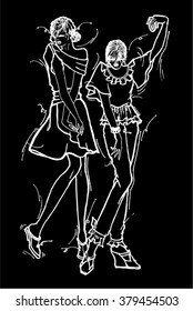fashion show, illustration, sketch