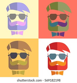 Fashion silhouette hipster style set, vector illustration