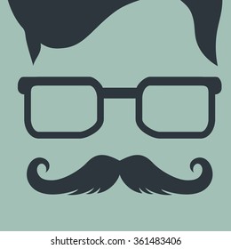 Fashion silhouette hipster style, vector illustration