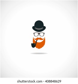 Fashion silhouette hipster style, vector icon