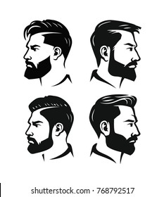 Fashion silhouette hipster style. Vector black illustartion set