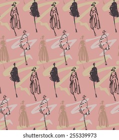 Fashion silhouette seamless pattern 