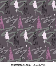 Fashion silhouette seamless pattern 