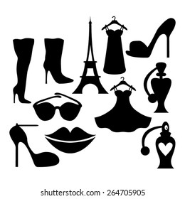 Fashion in silhouette vector.