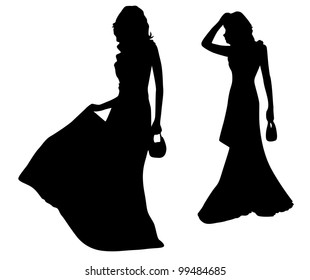 Fashion silhouettes of girls