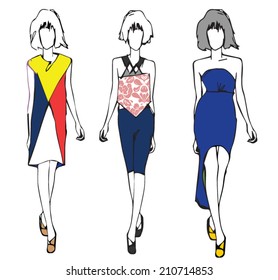 Fashion sketch design vector