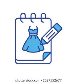 Fashion Sketch icon isolated on a white background. Vector illustration.