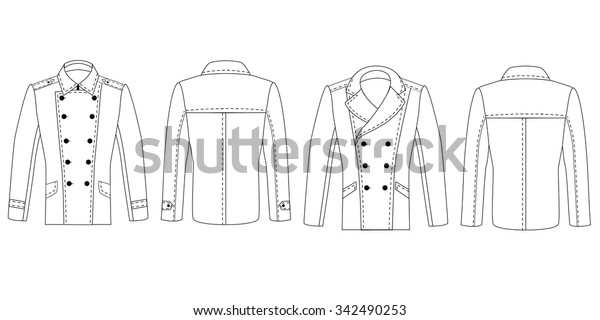 Fashion Sketch Man Leather Jacket Two Stock Vector (Royalty Free) 342490253