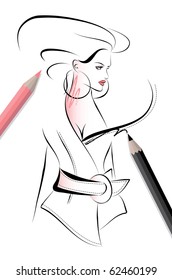 Fashion sketch vector
