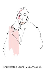 Fashion sketch vector illustration of woman