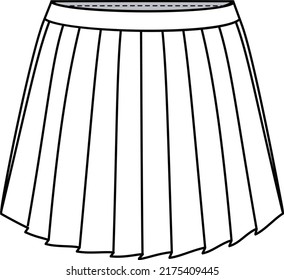 fashion skirt technical drawing vector