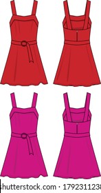 
Fashion skirt with vector pattern template 