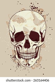 Fashion skull with butterflies around