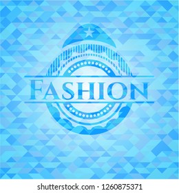 Fashion sky blue mosaic emblem