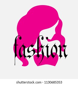 fashion slogan with girl illustration
