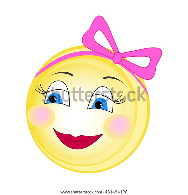 Fashion Smiley Girl Smiley Bow On Stock Vector (Royalty Free) 431454196 ...